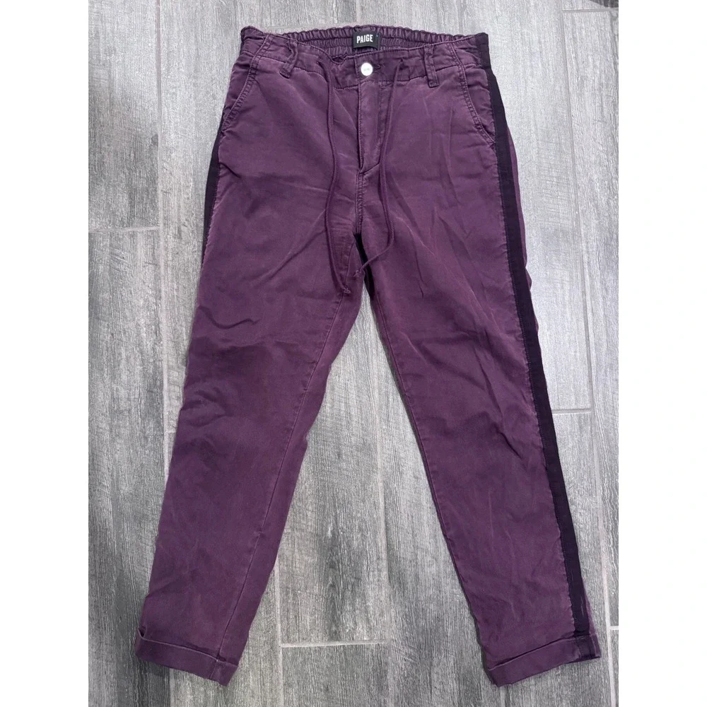 PAIGE Christy Off Duty High Rise Tapered Pant in Vintage Deep Berry Sz 28 Jogger